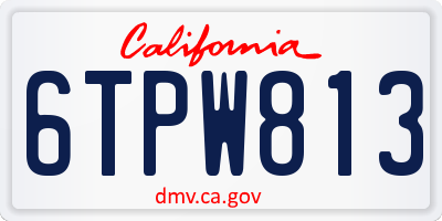CA license plate 6TPW813