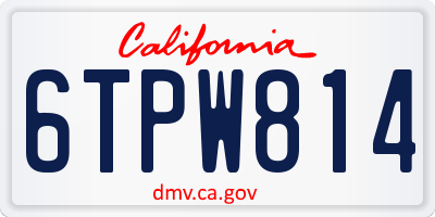 CA license plate 6TPW814