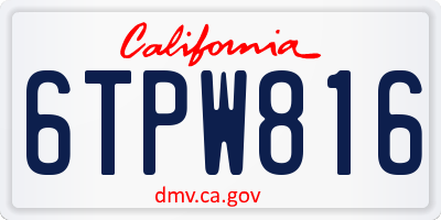 CA license plate 6TPW816