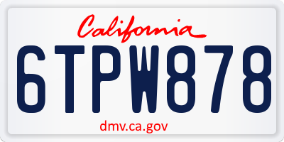 CA license plate 6TPW878
