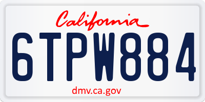 CA license plate 6TPW884