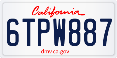 CA license plate 6TPW887