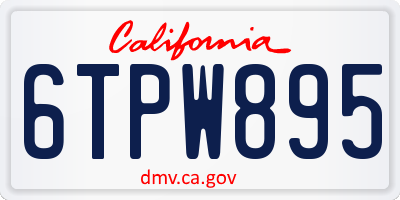 CA license plate 6TPW895