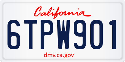 CA license plate 6TPW901