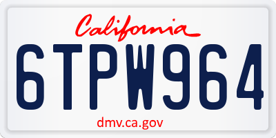 CA license plate 6TPW964