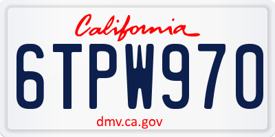 CA license plate 6TPW970