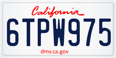 CA license plate 6TPW975