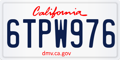 CA license plate 6TPW976