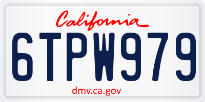 CA license plate 6TPW979