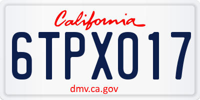 CA license plate 6TPX017