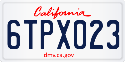 CA license plate 6TPX023