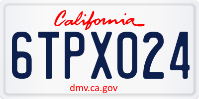 CA license plate 6TPX024