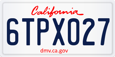 CA license plate 6TPX027
