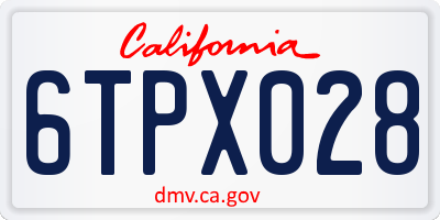 CA license plate 6TPX028