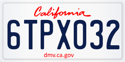 CA license plate 6TPX032