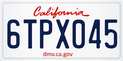 CA license plate 6TPX045