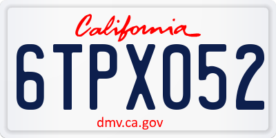 CA license plate 6TPX052