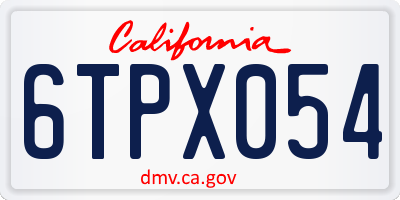 CA license plate 6TPX054