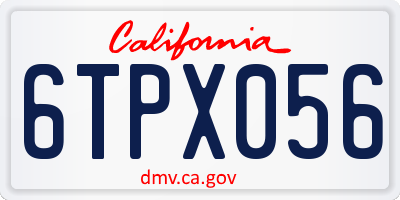 CA license plate 6TPX056