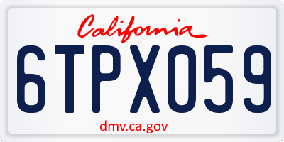 CA license plate 6TPX059
