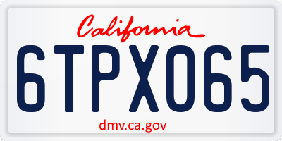 CA license plate 6TPX065