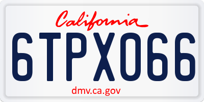 CA license plate 6TPX066