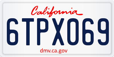 CA license plate 6TPX069