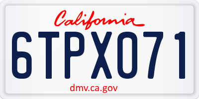 CA license plate 6TPX071