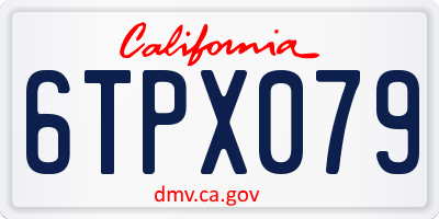 CA license plate 6TPX079