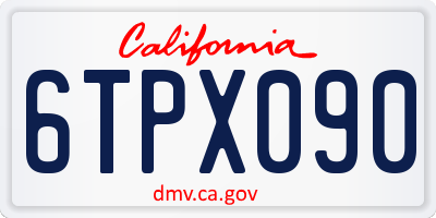 CA license plate 6TPX090