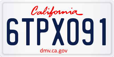 CA license plate 6TPX091
