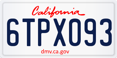 CA license plate 6TPX093