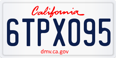 CA license plate 6TPX095