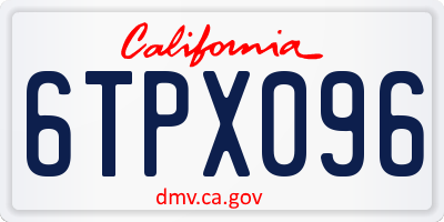 CA license plate 6TPX096