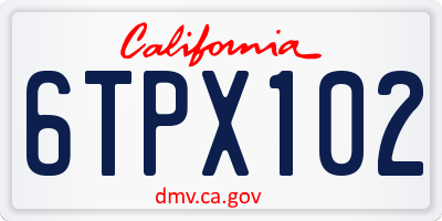 CA license plate 6TPX102