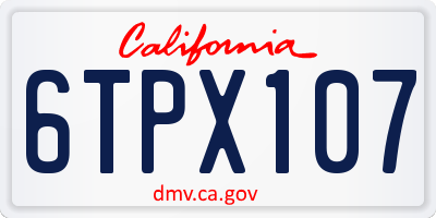 CA license plate 6TPX107