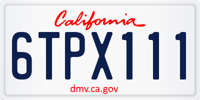 CA license plate 6TPX111