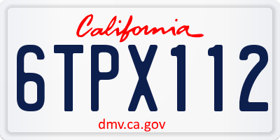 CA license plate 6TPX112