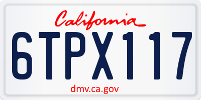 CA license plate 6TPX117