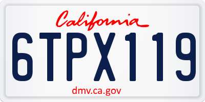 CA license plate 6TPX119