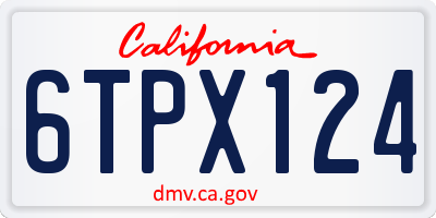 CA license plate 6TPX124