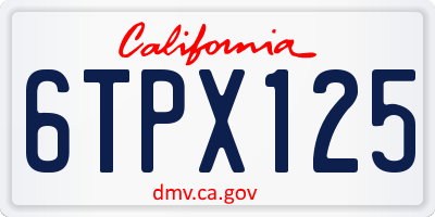 CA license plate 6TPX125
