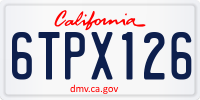 CA license plate 6TPX126