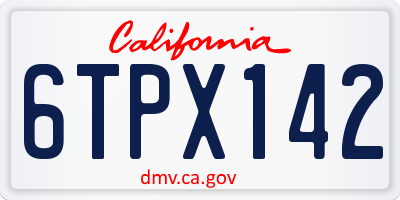 CA license plate 6TPX142