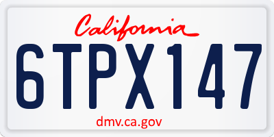 CA license plate 6TPX147