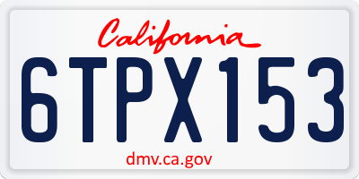 CA license plate 6TPX153