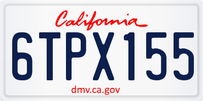 CA license plate 6TPX155