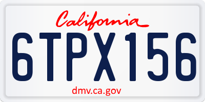 CA license plate 6TPX156