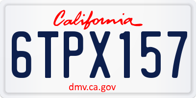 CA license plate 6TPX157