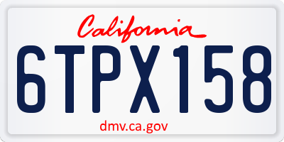 CA license plate 6TPX158